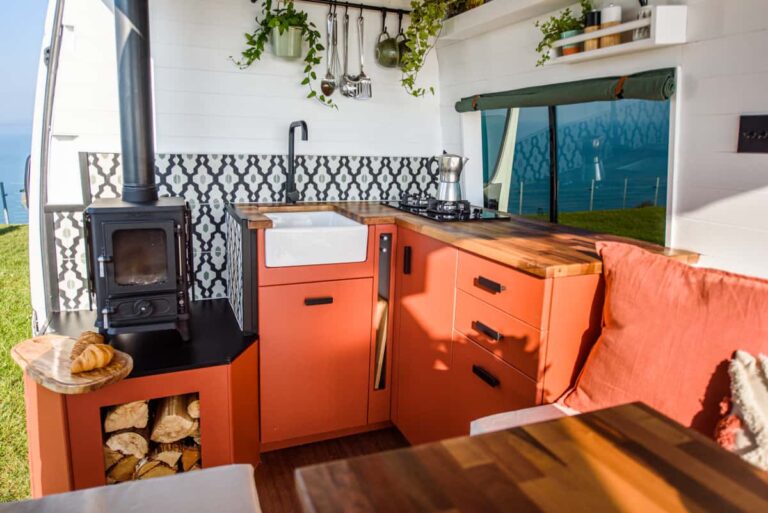 Small Wood Burning Stove In a Campervan 2