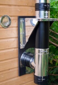 small stove wall exit flue kit